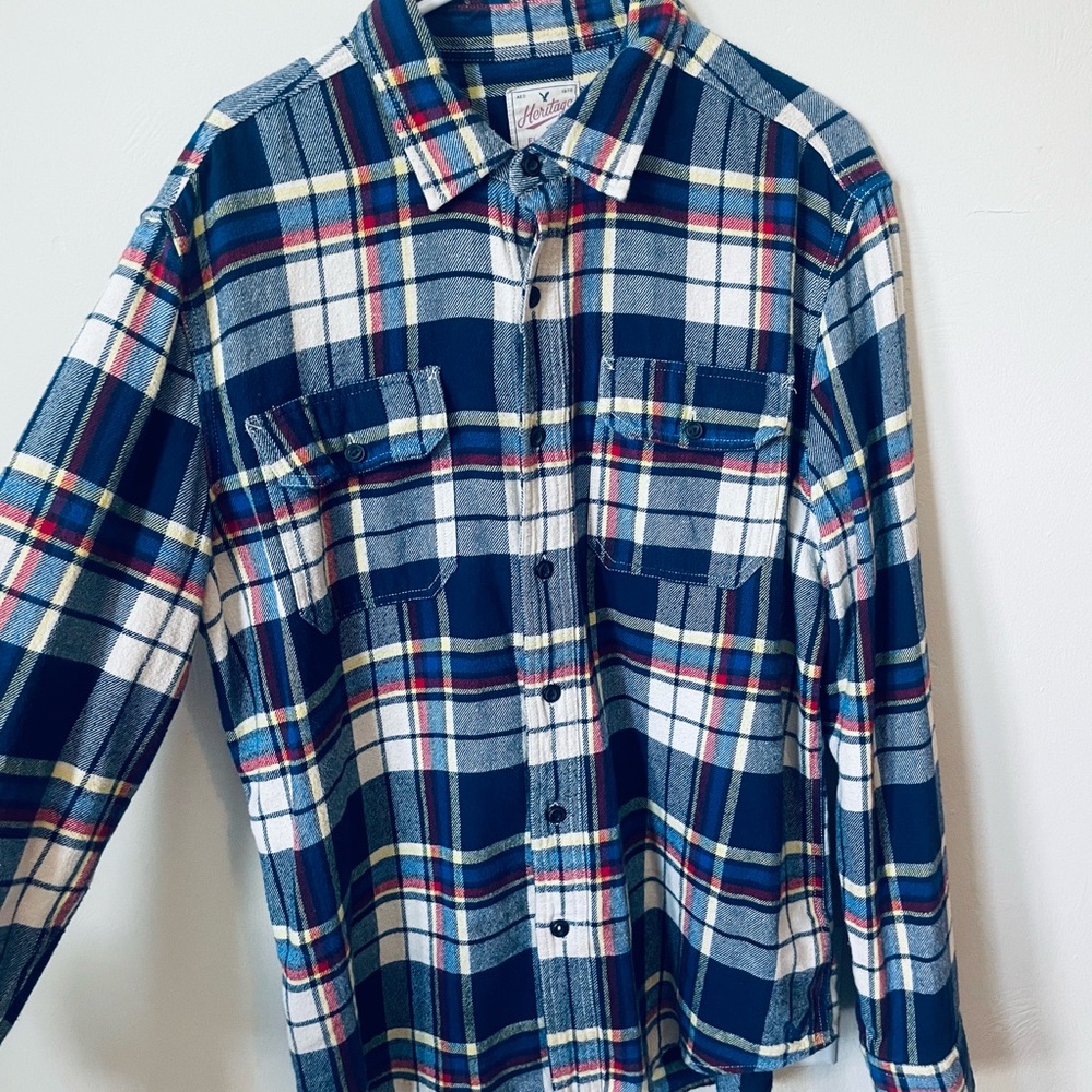 American Eagle Outfitters Multicolor Plaid Flannel Shirt